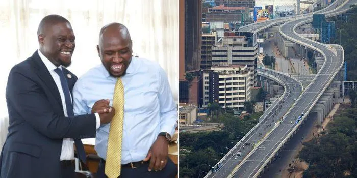 Nairobi Governor Johnson Sakaja and Transport CS Kipchumba Murkomen in Nairobi