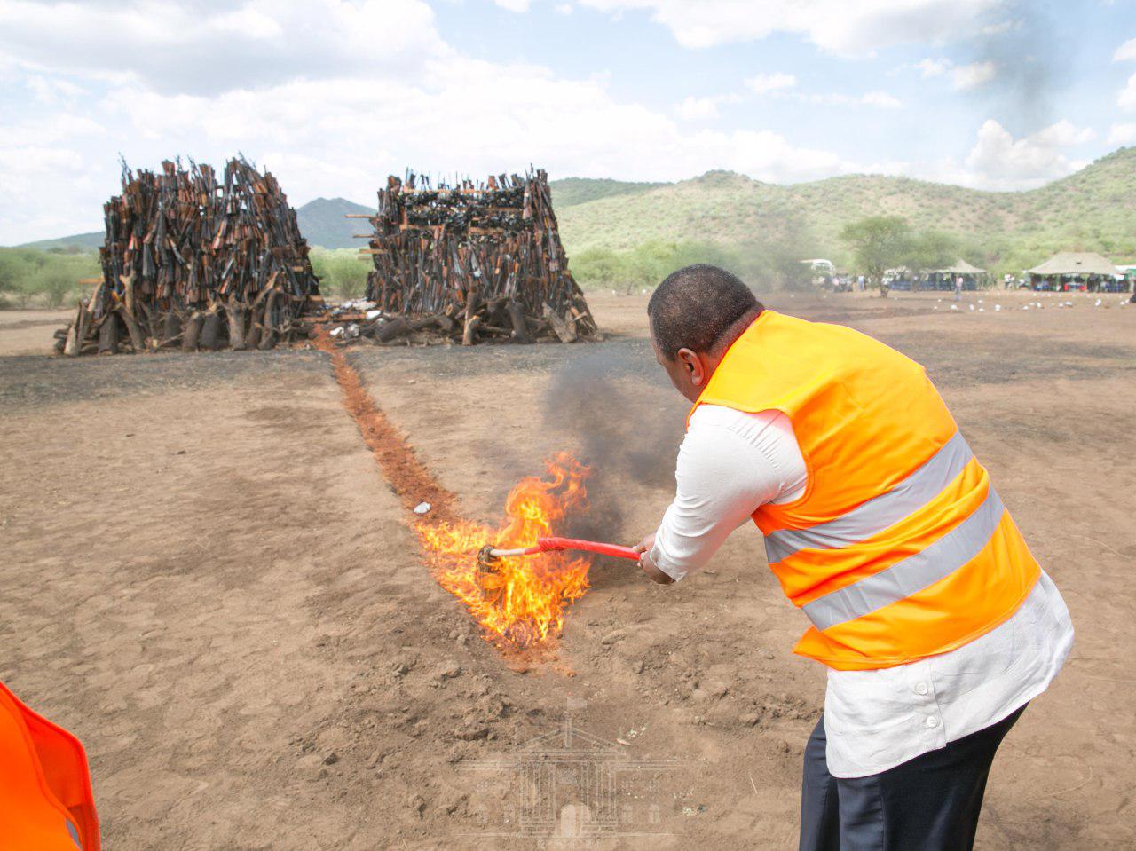 State Sets Over 8000 Illegal Firearms On Fire
