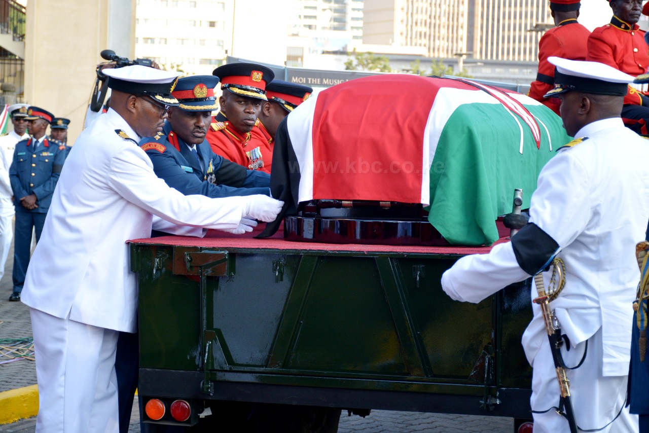 Mzee Moi’s body leaves State House for Nyayo stadium