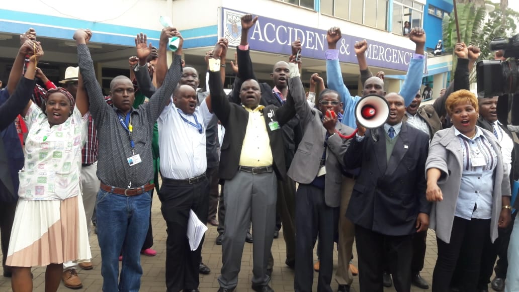 KNH health workers down tools over delayed salary review