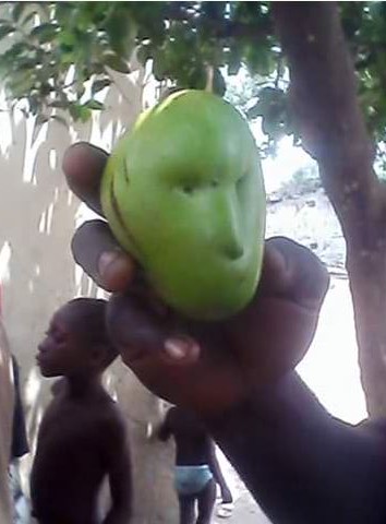Video: Residents find a mango with a Human-like face
