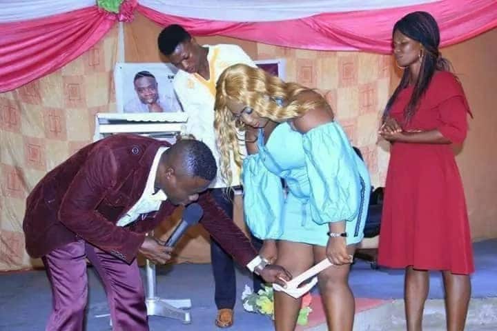 Ageing Pastor opens up her legs for the Public
