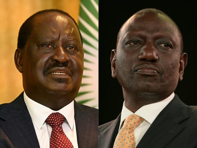 Raila Odinga (left) and William Ruto 
