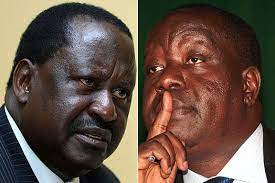 Former CS Matiang'i and Raila Odinga