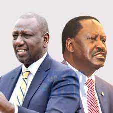 Former Prime Minister Raila Odinga and President William Ruto