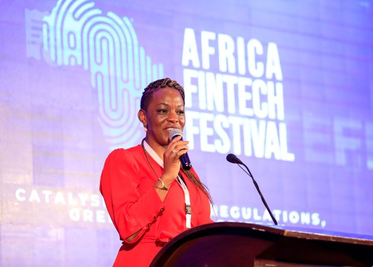 Safaricom Chief Financial Services Officer Esther Masese Waititu delivered a keynote on the power of fintech in rural payment systems at the Africa Fintech Festival,