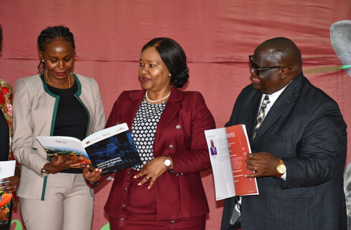 Photo of Tourism CS Rebecca Miano and other ministry staff members.