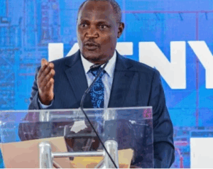 ohn Mbadi speaks during the KPC IPO launch at the Nairobi Securities Exchange