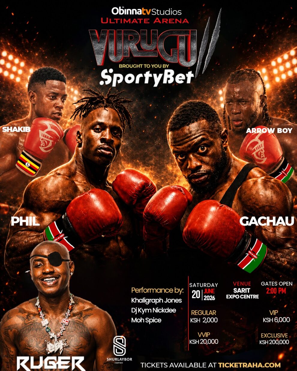 SportyBet Powers Vurugu 2: Celebrity Fights, Big Performances Set for Sarit Expo Center